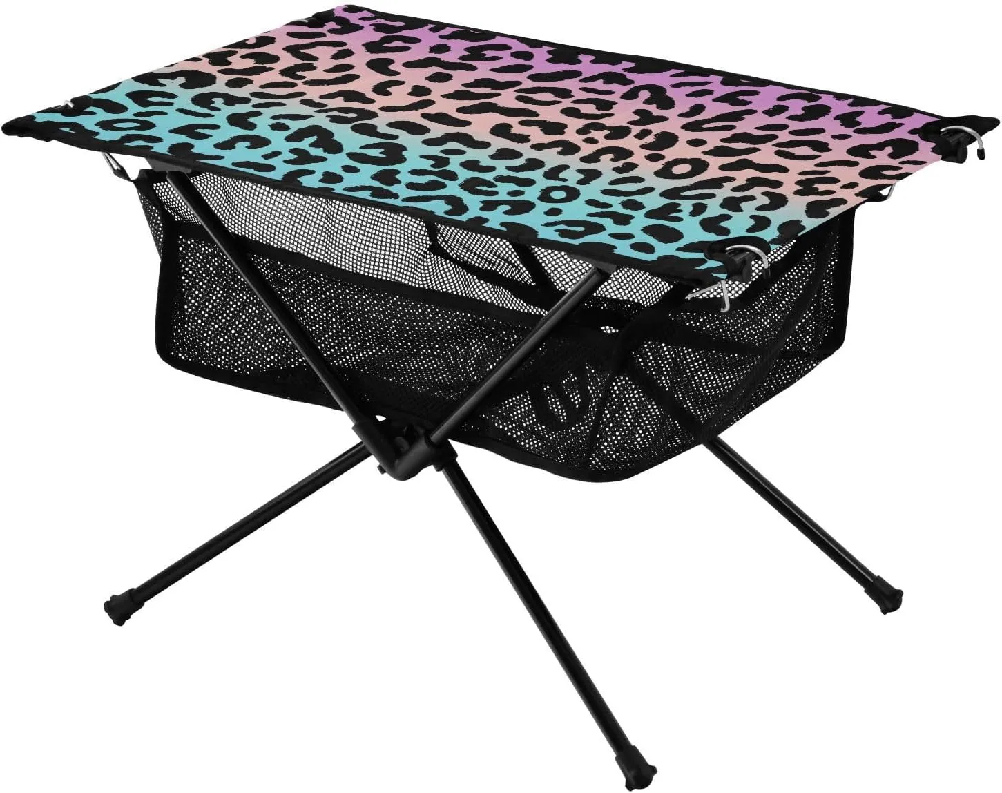 Bolaz Outdoor Folding Portable Picnic Camping Table-Gradient Leopard,Storage Mesh for Camping Gear Accessories, Hiking, Mountaineering, Outdoor Travel