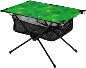 Bolaz Outdoor Folding Portable Picnic Camping Table-Green Clover 3,Storage Mesh for Camping Gear Accessories, Hiking, Mountaineering, Outdoor Travel