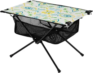 Bolaz Outdoor Folding Portable Picnic Camping Table-Italian Blue-Yellow Tiles,Storage Mesh for Camping Gear Accessories, Hiking, Mountaineering, Outdoor Travel