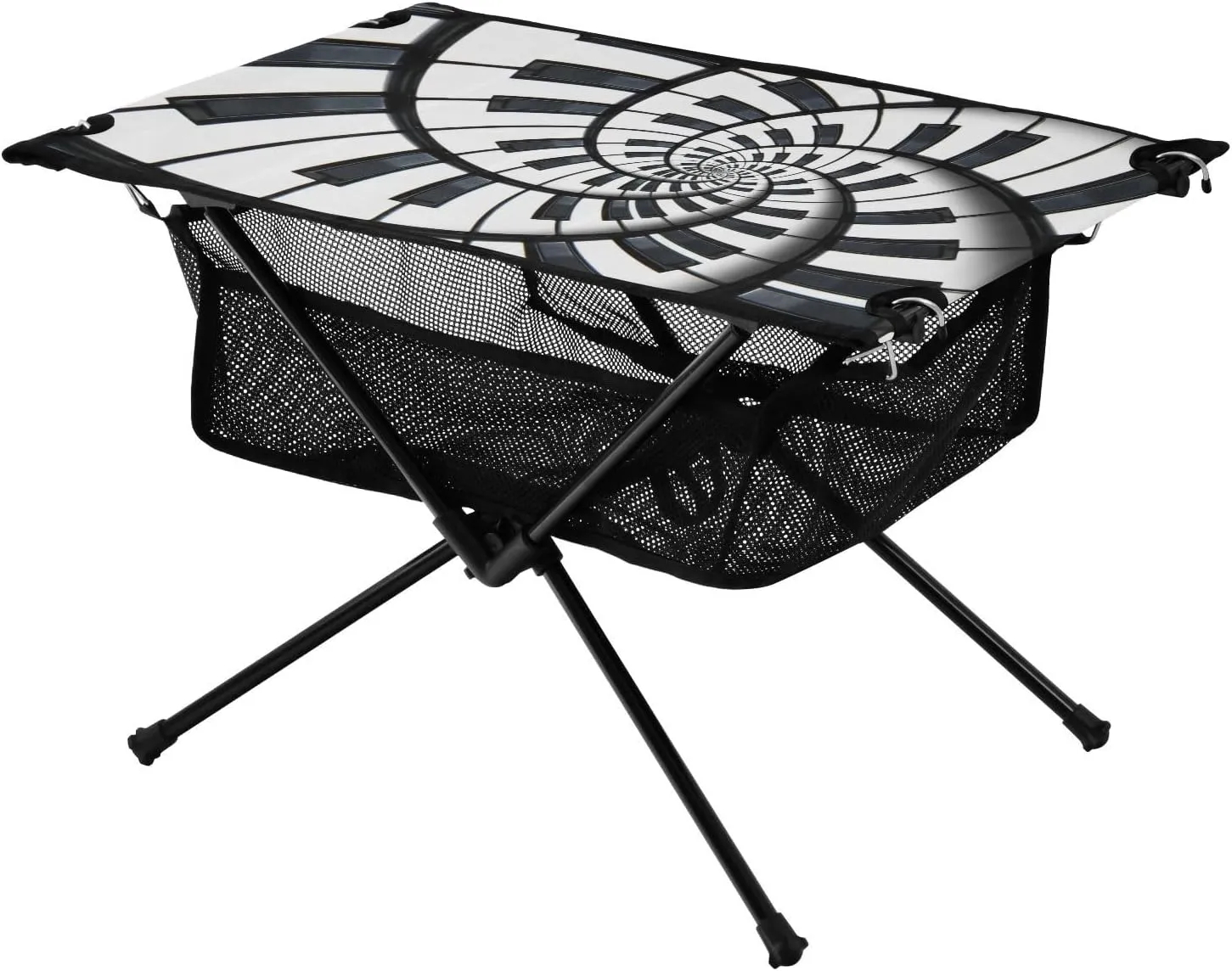 Bolaz Outdoor Folding Portable Picnic Camping Table-Piano Pattern Musical Notes,Storage Mesh for Camping Gear Accessories, Hiking, Mountaineering, Outdoor Travel