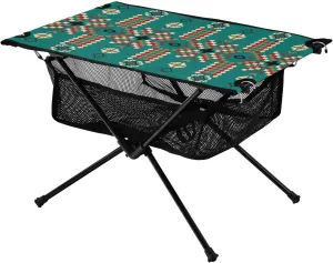 Bolaz Outdoor Folding Portable Picnic Camping Table-Vintage Blue Pattern,Storage Mesh for Camping Gear Accessories, Hiking, Mountaineering, Outdoor Travel