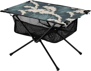 Bolaz Outdoor Folding Portable Picnic Camping Table-Vintage Japanese Navy Blue Ocean Waves3,Storage Mesh for Camping Gear Accessories, Hiking, Mountaineering, Outdoor Travel