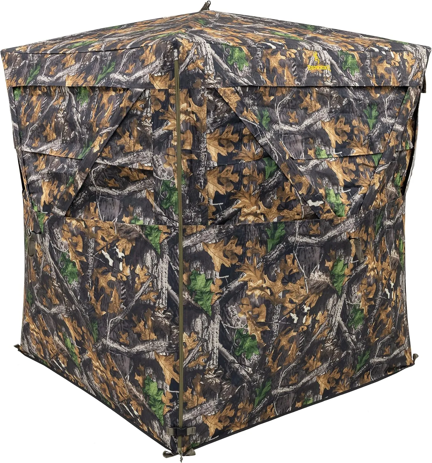 Browning Elude Tent Hunting Blind Featuring 360 Degree Windows with Silent Curtains, Durable Fiberglass Poles, Easy Set Up/Take Down, and Shoulder Carry Bag