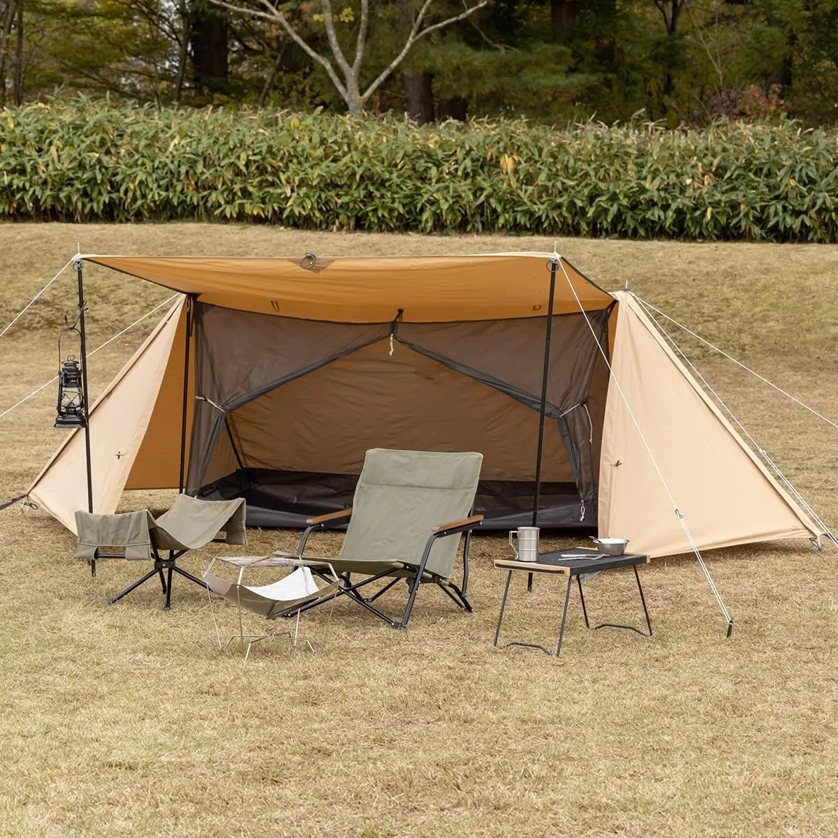 BUNDOK Solo Base BDK-79TC (for 1 Person, Pump Tent, Military Curtain, Storage, Compact, Blended Cotton, Full Closing
