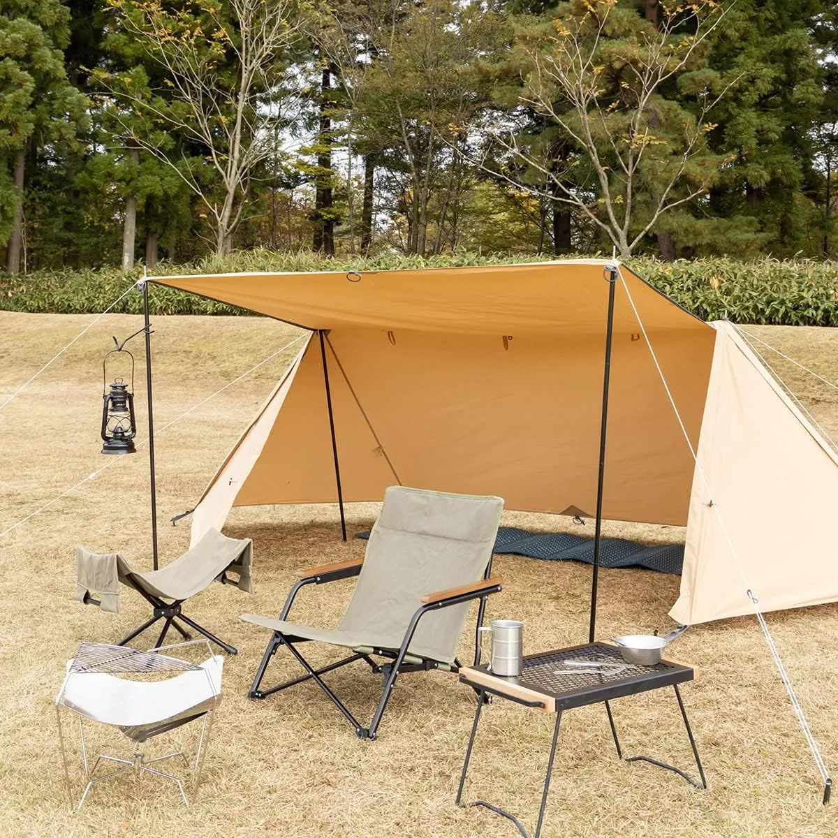 BUNDOK Solo Base BDK-79TC (for 1 Person, Pump Tent, Military Curtain, Storage, Compact, Blended Cotton, Full Closing