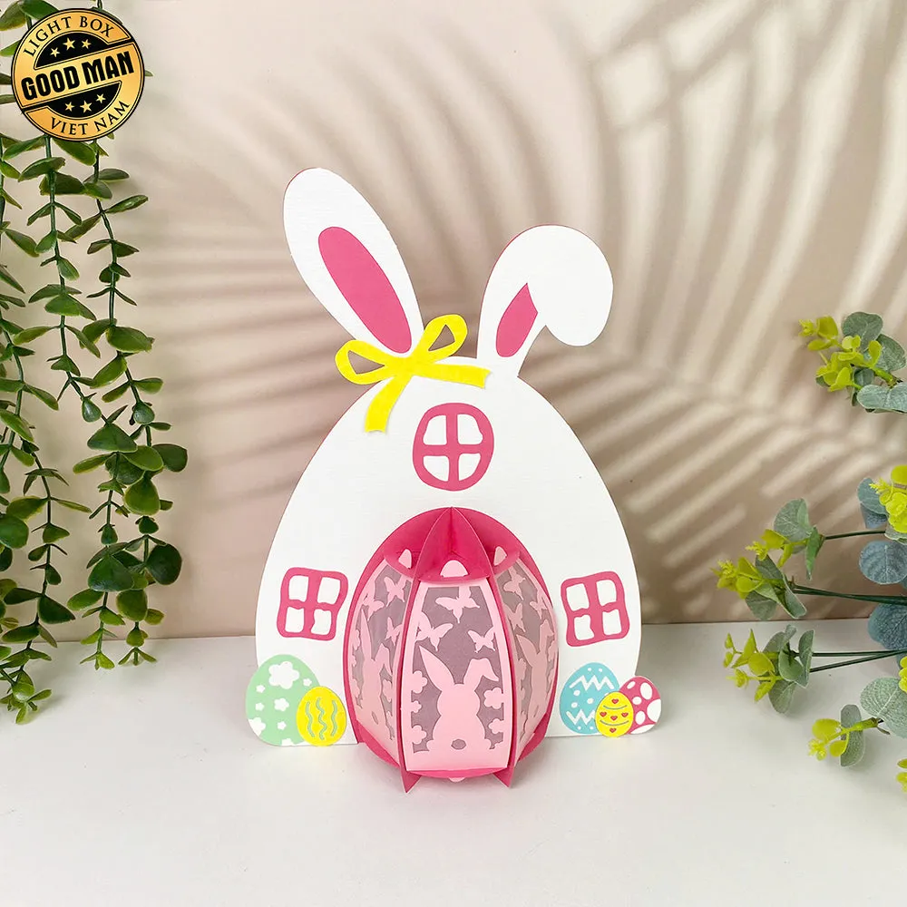 Bunny House - Easter House 3D Lantern File - Cricut File - LightBoxGoodMan