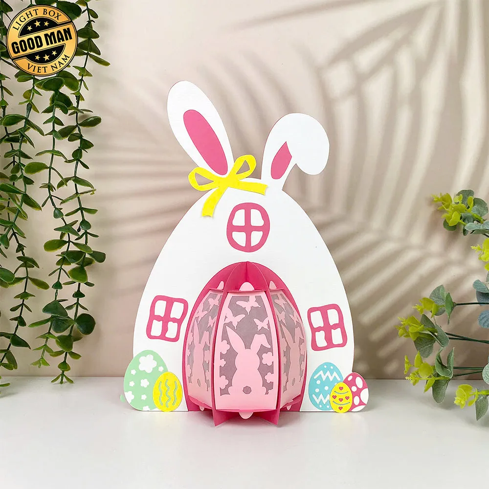 Bunny House - Easter House 3D Lantern File - Cricut File - LightBoxGoodMan