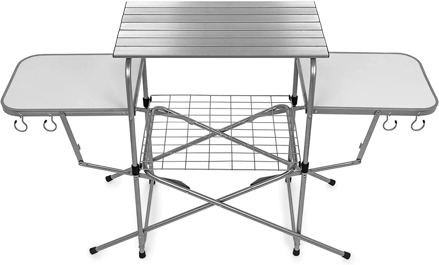 Camco Deluxe Folding Grill Table, Great for Picnics, Tailgating, Camping, Rving and Backyards; Quick Set-Up and Folds down to Only 6 Inches Tall for Convenient Storage (57293)