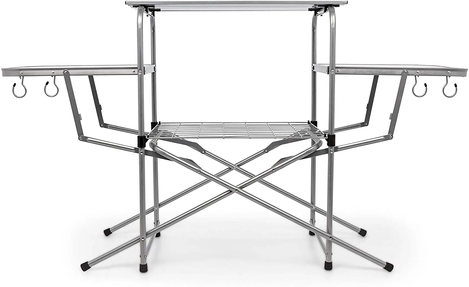 Camco Deluxe Folding Grill Table, Great for Picnics, Tailgating, Camping, Rving and Backyards; Quick Set-Up and Folds down to Only 6 Inches Tall for Convenient Storage (57293)