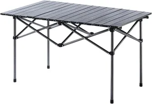 Camp Table Long Camping Folding Dining Table Shelf Furniture Collapsible Desk Tableware for Traveling Fishing Backpacking (Color : Yellow) (Black)