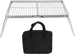 Campfire Grill, Portable Folding Barbecue Charcoal Grill Stainless Steel Camping Grill for Picnics, BBQs, and Outdoor Hiking
