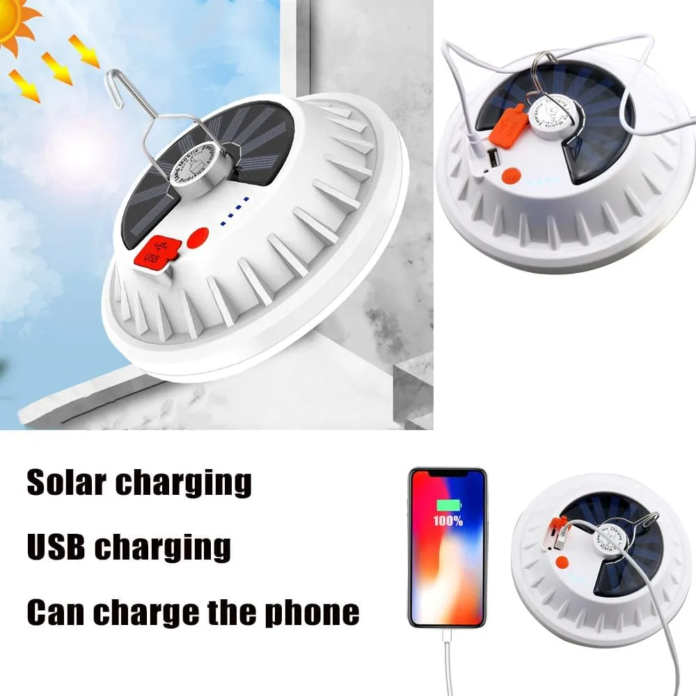 Camping 120 LED Tent Solar Lantern Lights 6000LM 5 Mode USB Rechargeable Remote Control Portable Light Tent Hanging Hook Flashlight Outdoor Fishing Emergency Courtyard Garden 3 Pack