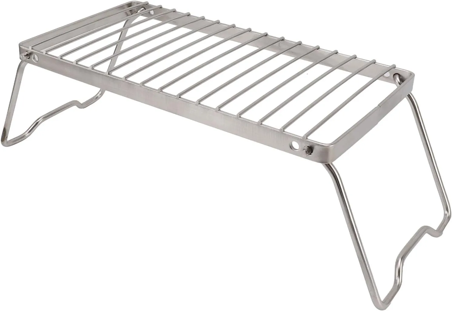Camping Grate Folding Camping Grill Grate, Portable Over Fire Camp Grill Sturdy Stainless Steel Thicker Camp Fire Cook Rack Adjustable Height Draining Backpacking Grill for Outdoor