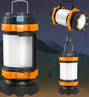 Camping Lantern with 4000mAh Power Bank - Rechargeable LED Camping Light (USB & Solar Charging)