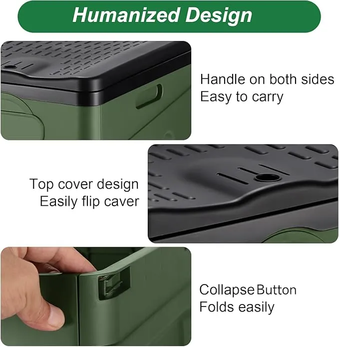 Camping Portable Toilet, Foldable Portable Toilet With Lid, Adult Portable Bedpan Car Toilet Bucket Toilet, Outdoor Camping Hiking, Travel, Beach, Boating Travel Toilet (Green)