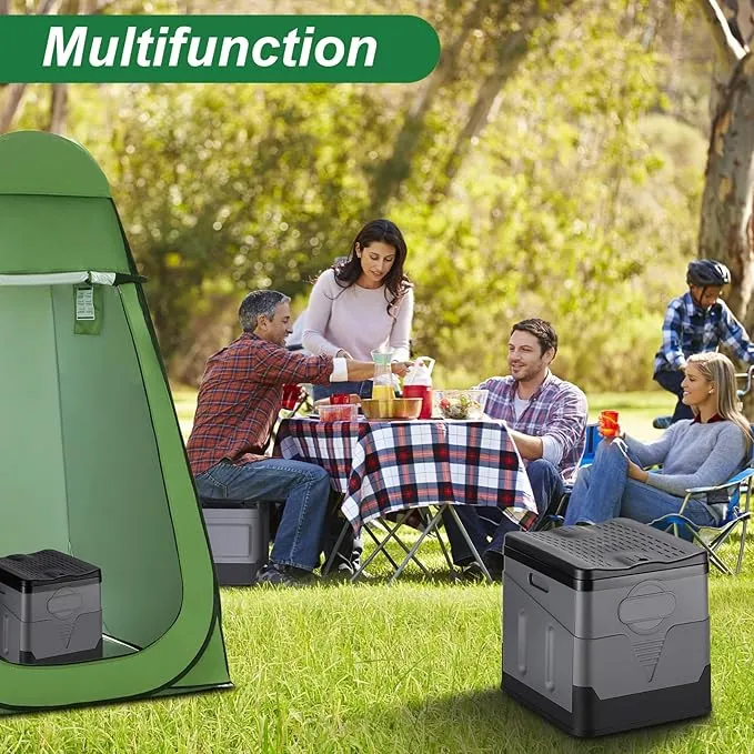Camping Portable Toilet, Foldable Portable Toilet With Lid, Adult Portable Bedpan Car Toilet Bucket Toilet, Outdoor Camping Hiking, Travel, Beach, Boating Travel Toilet (Grey)