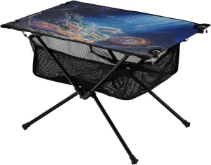 Camping Table Lightweight Portable Folding Table with Mesh Storage Net Ocean Themed Red Conch Ideal for Camping Hiking Beach Picnic Travel Backyard