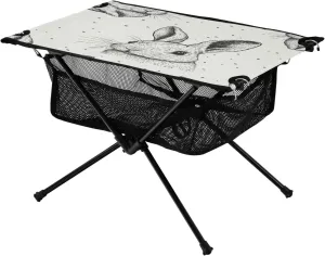 Camping Table Lightweight Portable Folding Table with Mesh Storage Net Rabbit Dot Ideal for Camping Hiking Beach Picnic Travel Backyard