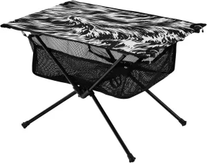 Camping Table Lightweight Portable Folding Table with Mesh Storage Net Tiger Fur Black Skin Ideal for Camping Hiking Beach Picnic Travel Backyard