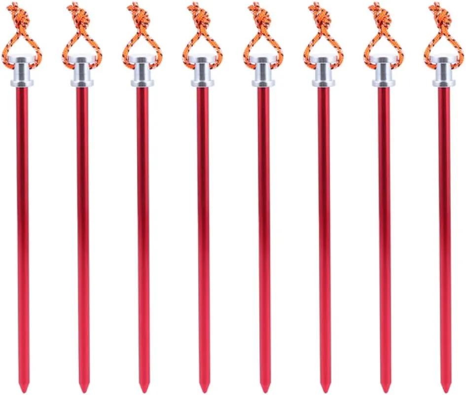 Camping Tent Stakes,8pcs 22.5cm Tent Pegs Aluminum Alloy Ground Nail Tent Stakes Portable Outdoor Camping Ground Pegs
