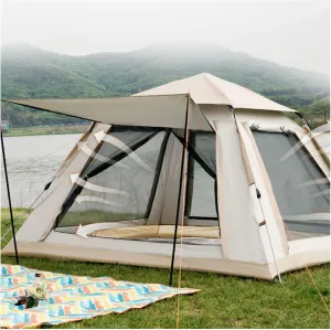 Camping Tents 4 Man Spacious Tunnel Tent Stable and Practical Instant Dome Tent for Family Camping,Hiking Party