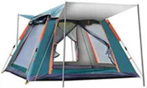 Camping Tents Shelter Portable Waterproof Hold 3-4 Persons Instant Setup Pop Up Tent with Top Rainfly Double Doors Mesh Windows UV Protection for Camping Hiking Mountaineering (Color : Green)