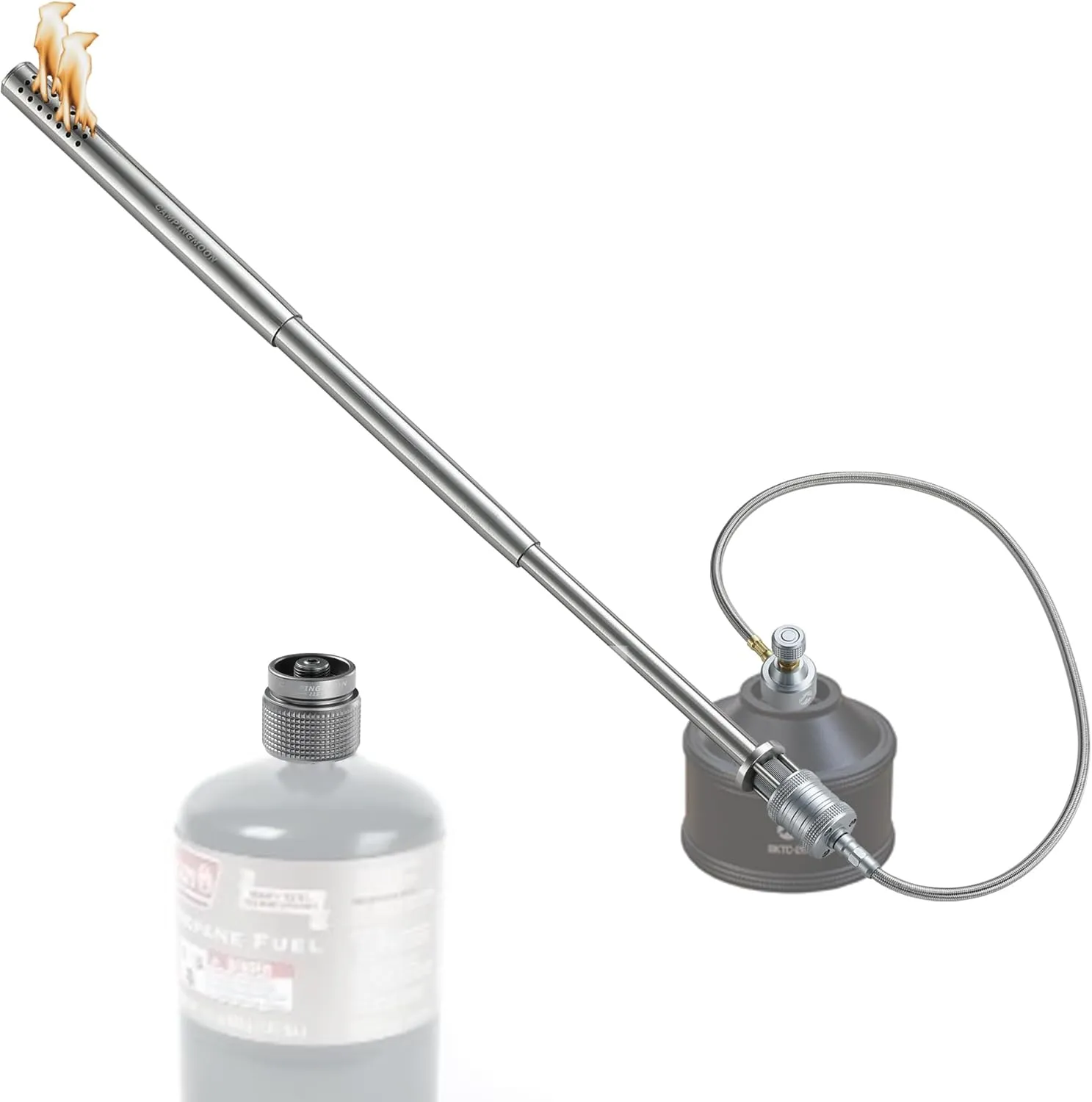 CAMPINGMOON Propane Isobutane Torch 2.2 FT Hose Duel Fuel for Charcoal Grill Starter