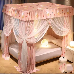 Canopy Bed Frame King Size Metal Bed Post Poles, Mosquito Net Bracket 4 Corners Bed Post Fit for Four-Corner Bed and Curtains,B,Twin