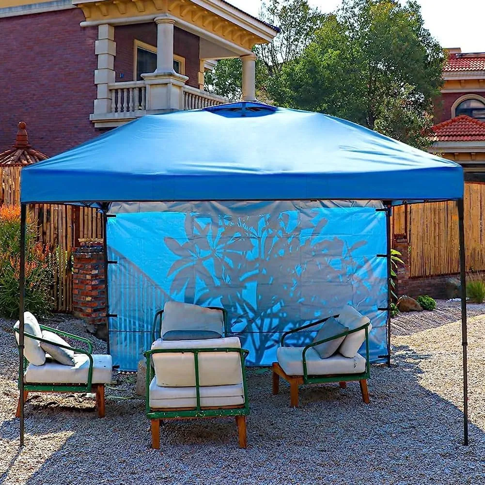 Canopy Replacement Top Outdoor for 10x10 Pop up Tent only Silver Coated Cover with Ropes, Sky Blue