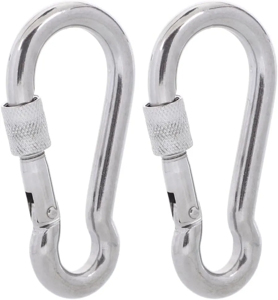 Carabiner Clips, 316 Stainless Steel Carabiner Clip, Heavy Duty Carabiner Hooks, Keychain Carabiners, Multi-Purpose Spring Snap Hook for Dog Leash, Outdoor Camping, Swing, Hammock