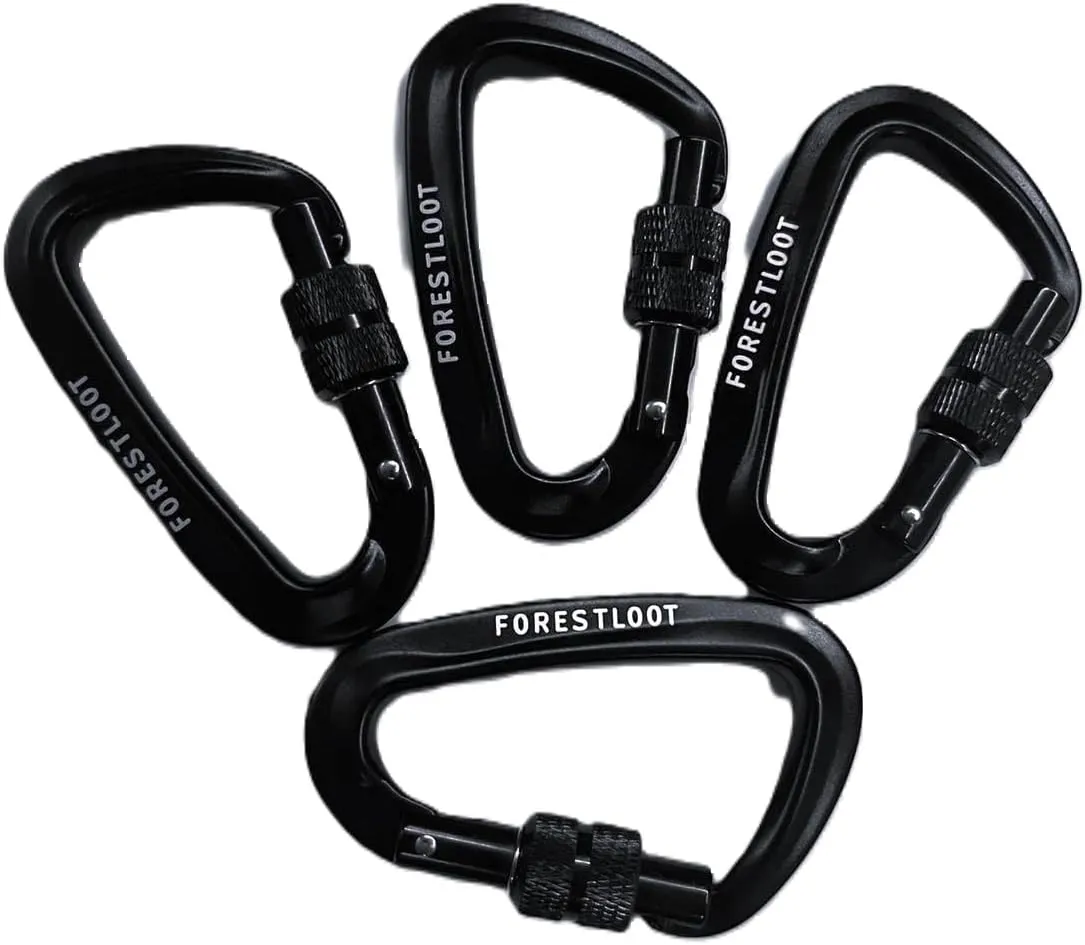Carabiner Hook for Hiking, Climbing, and and Camping, Black