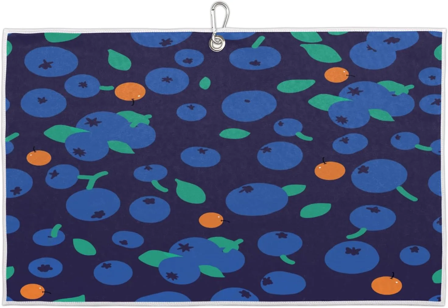 Cartoon Blueberr Golf Towel with Heavy Duty Carabiner Ultra Absorbent Quick Dry Perfect for Cleaning Clubs Balls Gear Essential Golf Accessory for Men Women Kids