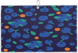Cartoon Blueberr Golf Towel with Heavy Duty Carabiner Ultra Absorbent Quick Dry Perfect for Cleaning Clubs Balls Gear Essential Golf Accessory for Men Women Kids