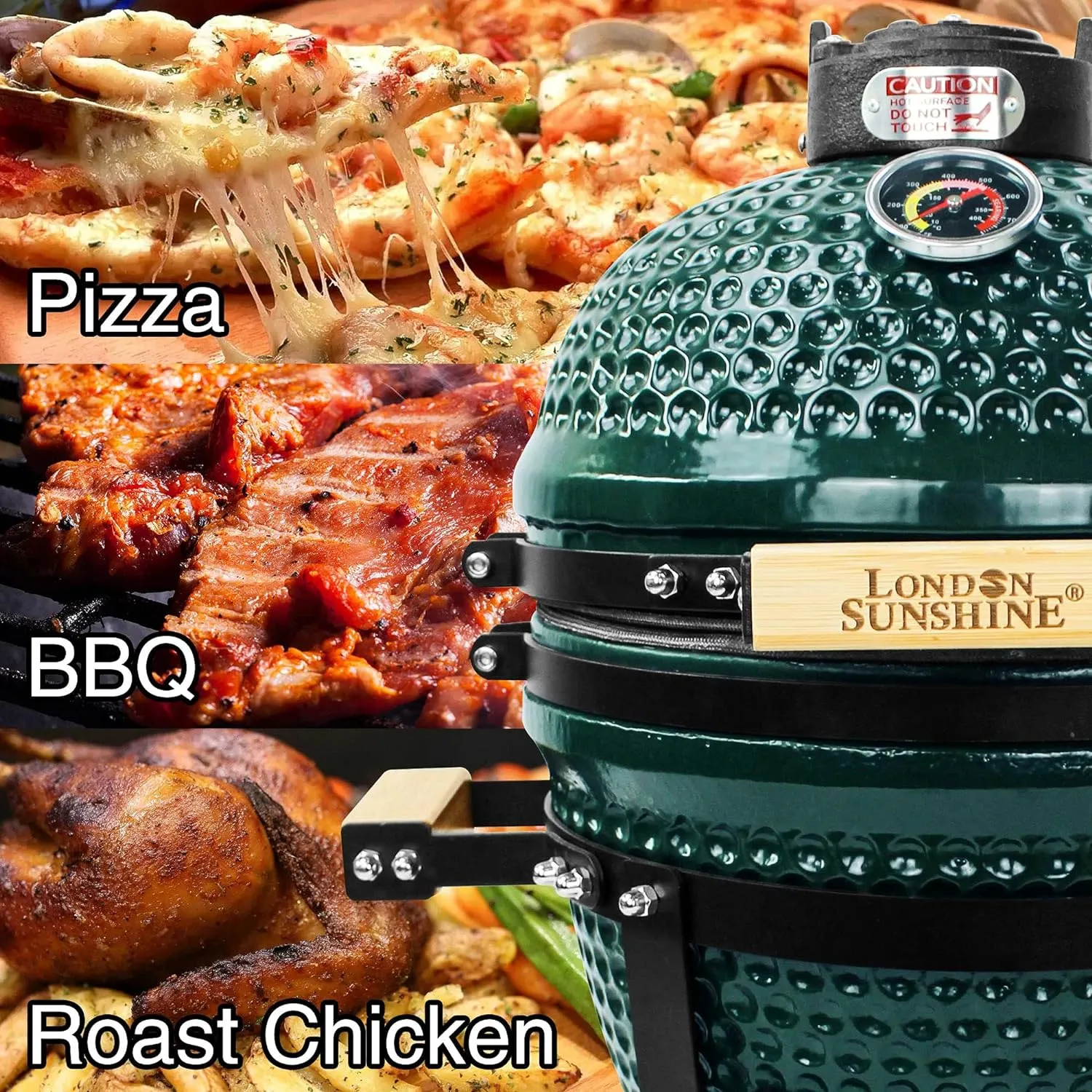 Ceramic Charcoal BBQ Kamado Griller - Portable Tabletop The Cadet Series Smoker
