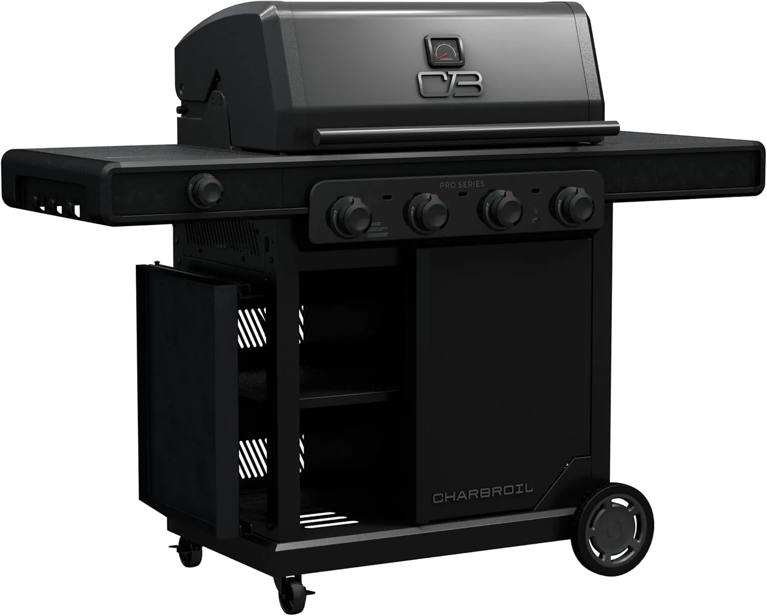Char-Broil® Pro Series™ with Amplifire™ Infrared Technology 4-Burner Propane Gas Grill Cabinet with Side Burner, Black - 463281024