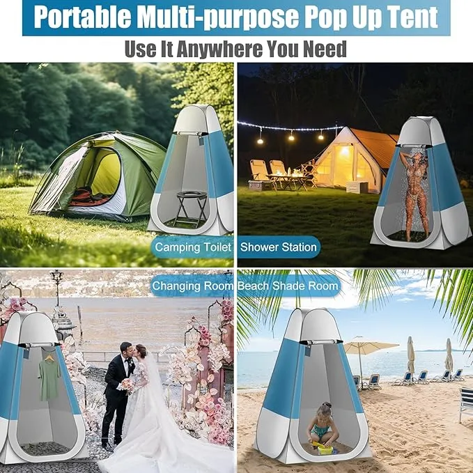 CKE Portable Toilet Kit for Camping, Pop Up Privacy Tent,Foldable Camp Toilet for Adults, Portable Toilet for Camping with Tent for Shower Changing Room, Outdoor Camping Bathroom Tent and Toilet