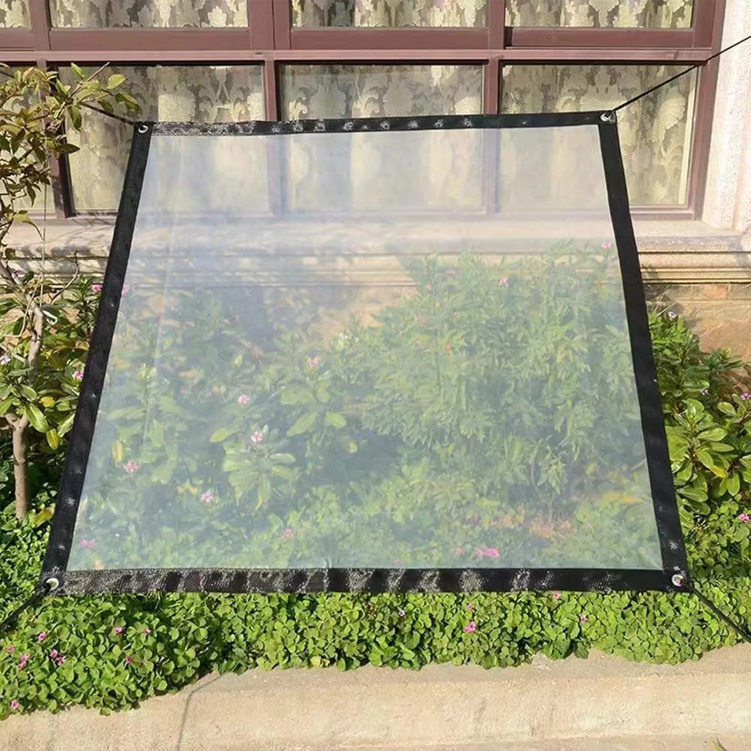 Clear Waterproofed Camping Tarps Outdoor Rain Covers Sunshades Tent Shade Tarps for Outdoor Rain and Sun Protecting