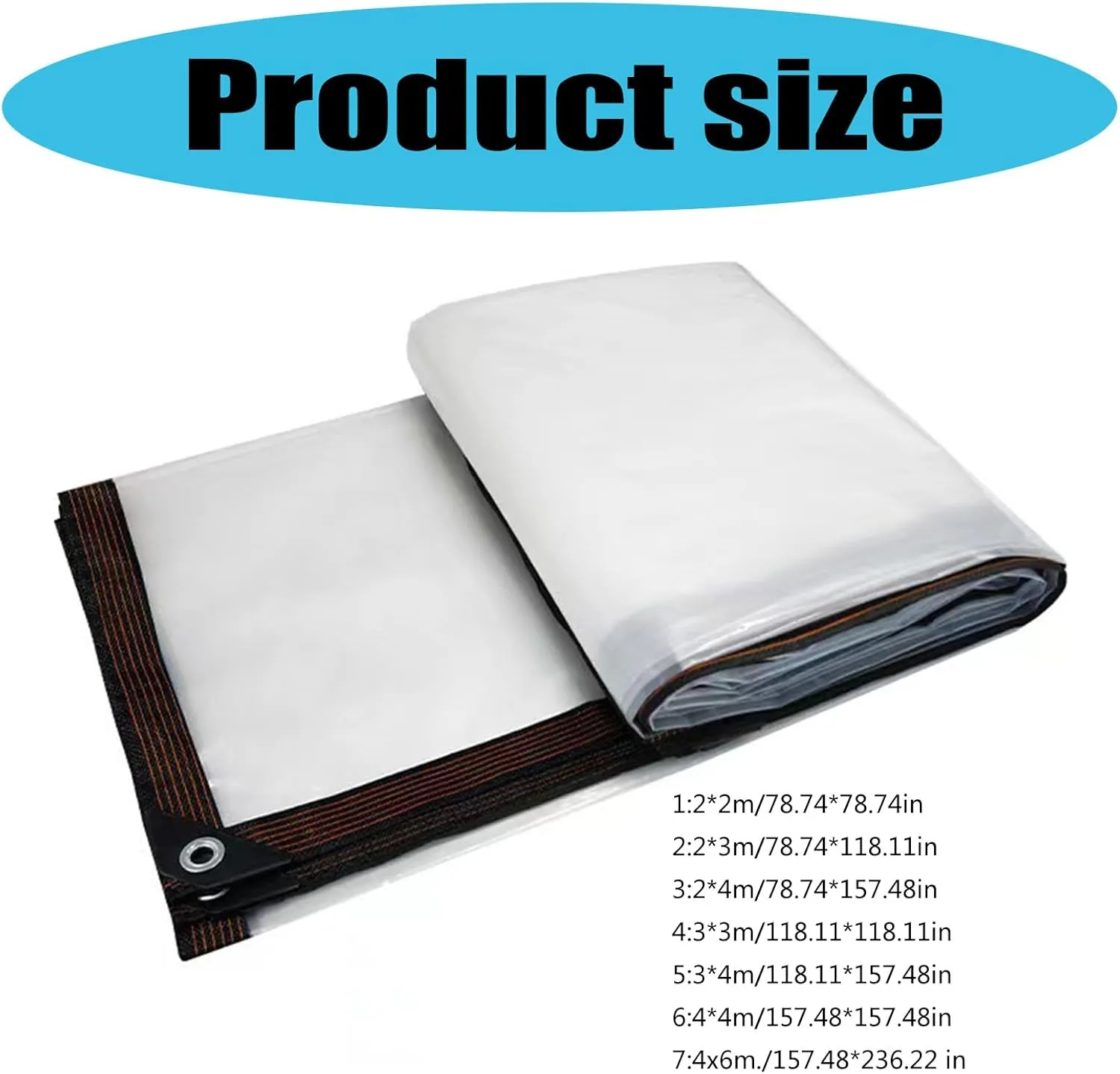 Clear Waterproofed Camping Tarps Outdoor Rain Covers Sunshades Tent Shade Tarps for Outdoor Rain and Sun Protecting