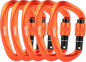Climbing Locking Carabiner Clip Rappelling - Thorn 25KN Heavy Duty Large Screwgate Carabiners Clips for Rock Climbing,Mountaineer,Hammock,Camping,Gym