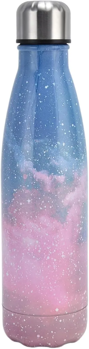Cola Shape Thermal Flask Stainless Steel Water Bottles for School Outdoor Sports Camping Hiking Travel(Pink Stars)