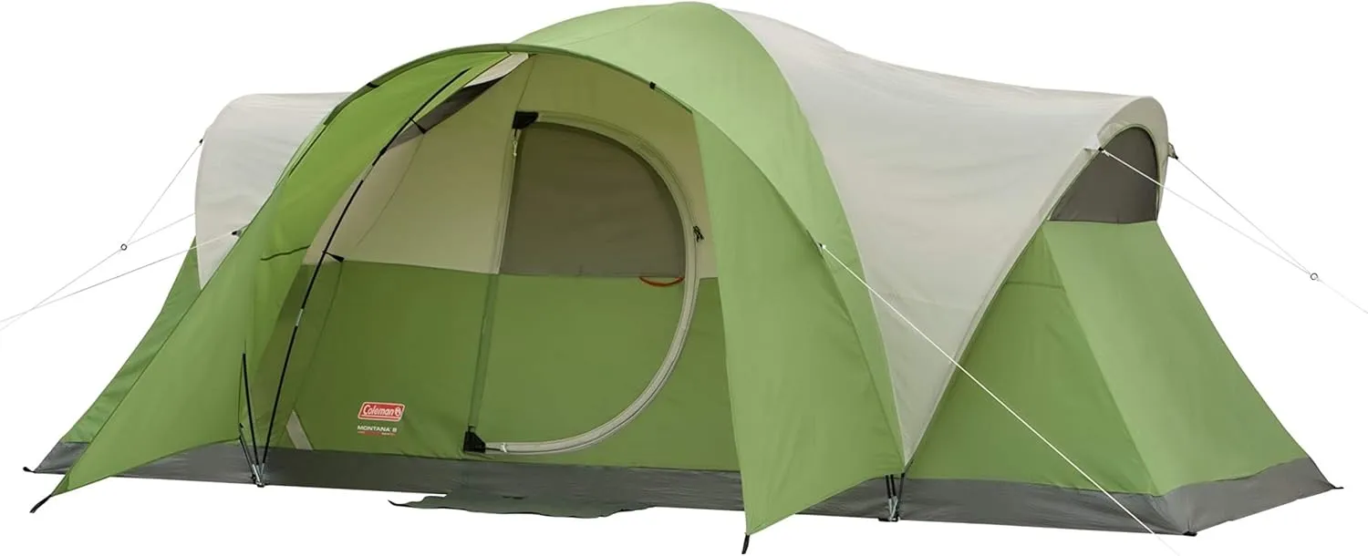 Coleman Montana 8-Person Family Tent with Rainfly, Weatherproof Family Tent Sets Up in 15 Mins, Fits Multiple Airbeds