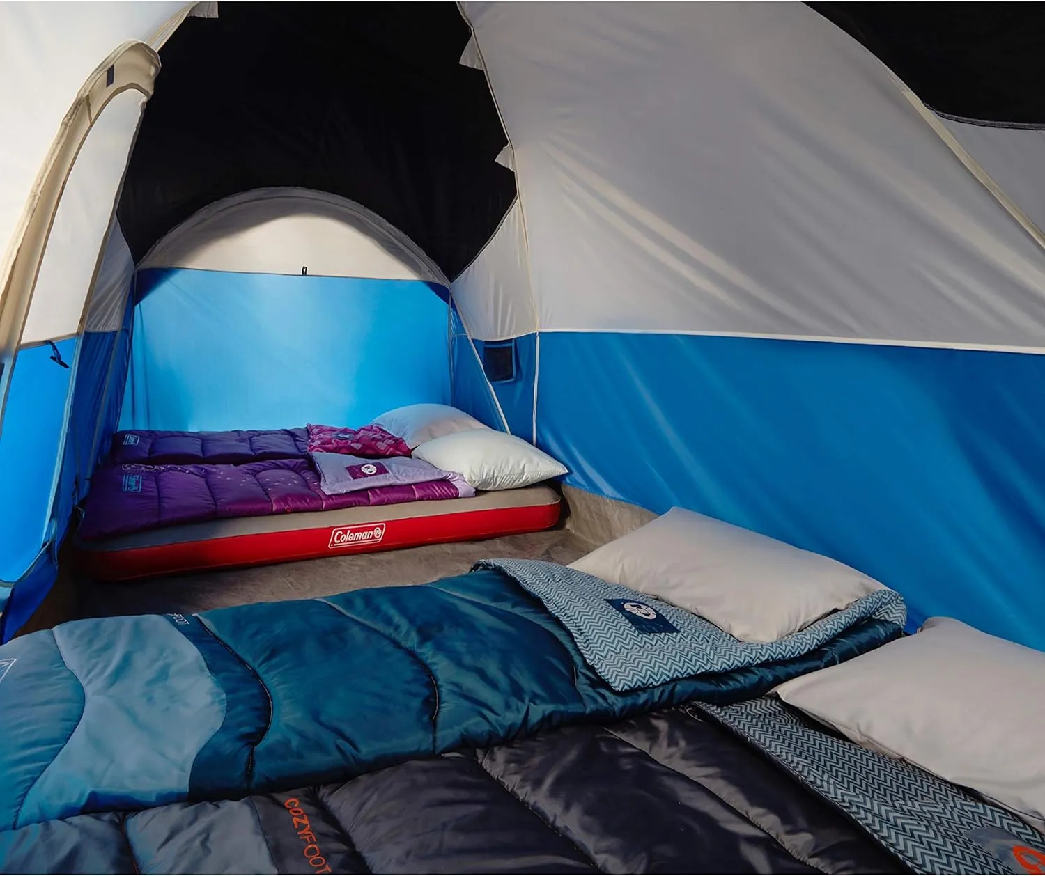 Coleman Montana Camping Tent, 6/8 Person Family Tent with Included Rainfly, Carry Bag, and Spacious Interior, Fits Multiple Queen Airbeds and Sets Up in 15 Minutes