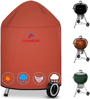 Comnova Charcoal Kettle Grill Cover - 600D BBQ Cover for Weber 18 Inch Charcoal Grill, Heavy Duty Waterproof Covers for Weber 18 Inch Original Charcoal Kettle, Cuisinart 18 Inch Kettle Grill and More