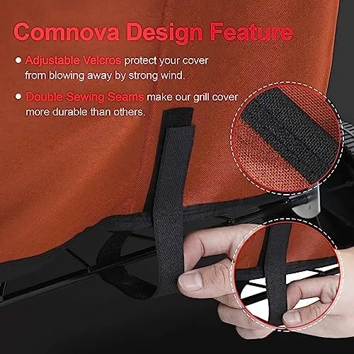 Comnova Charcoal Kettle Grill Cover - 600D BBQ Cover for Weber 18 Inch Charcoal Grill, Heavy Duty Waterproof Covers for Weber 18 Inch Original Charcoal Kettle, Cuisinart 18 Inch Kettle Grill and More