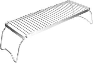 Compact Portable Stainless Steel Campfire Grill with Carrying Bag, BBQ Grill for Outdoor Cooking, Boiling Water, Picnic, Camping