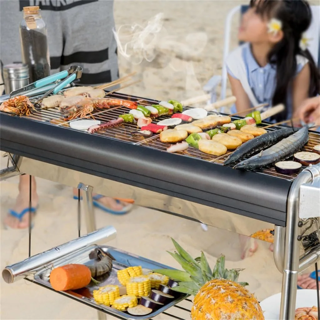 Complete Set of Thickened Barbecue Stove Home Stainless Steel Barbecue Rack Outdoor Charcoal