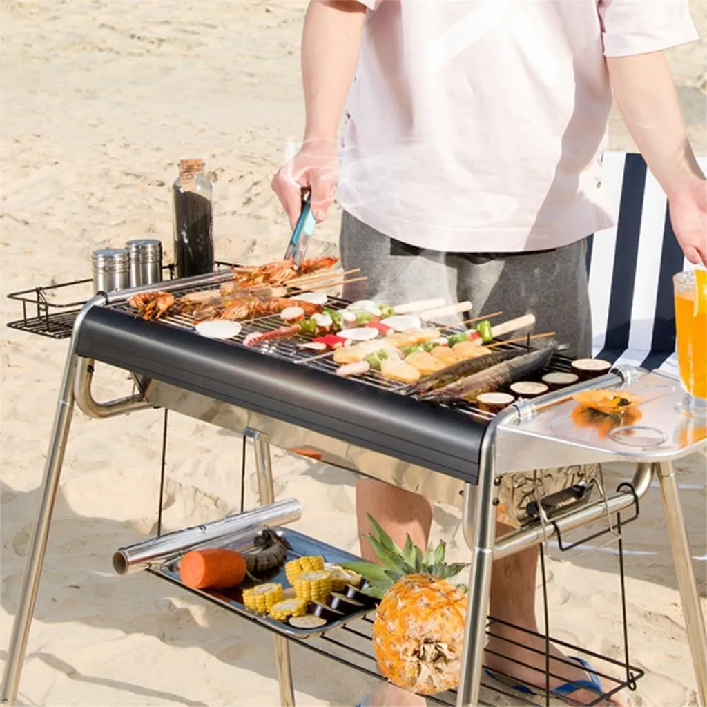 Complete Set of Thickened Barbecue Stove Home Stainless Steel Barbecue Rack Outdoor Charcoal