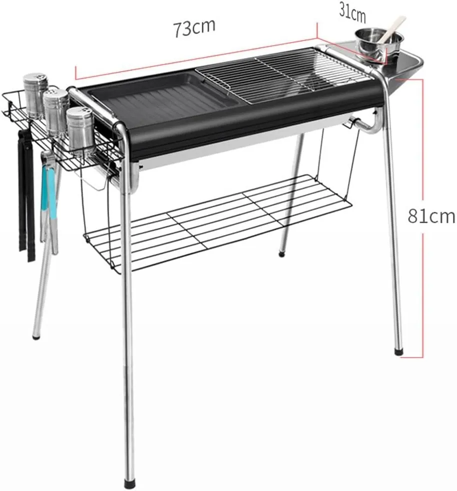 Complete Set of Thickened Barbecue Stove Home Stainless Steel Barbecue Rack Outdoor Charcoal