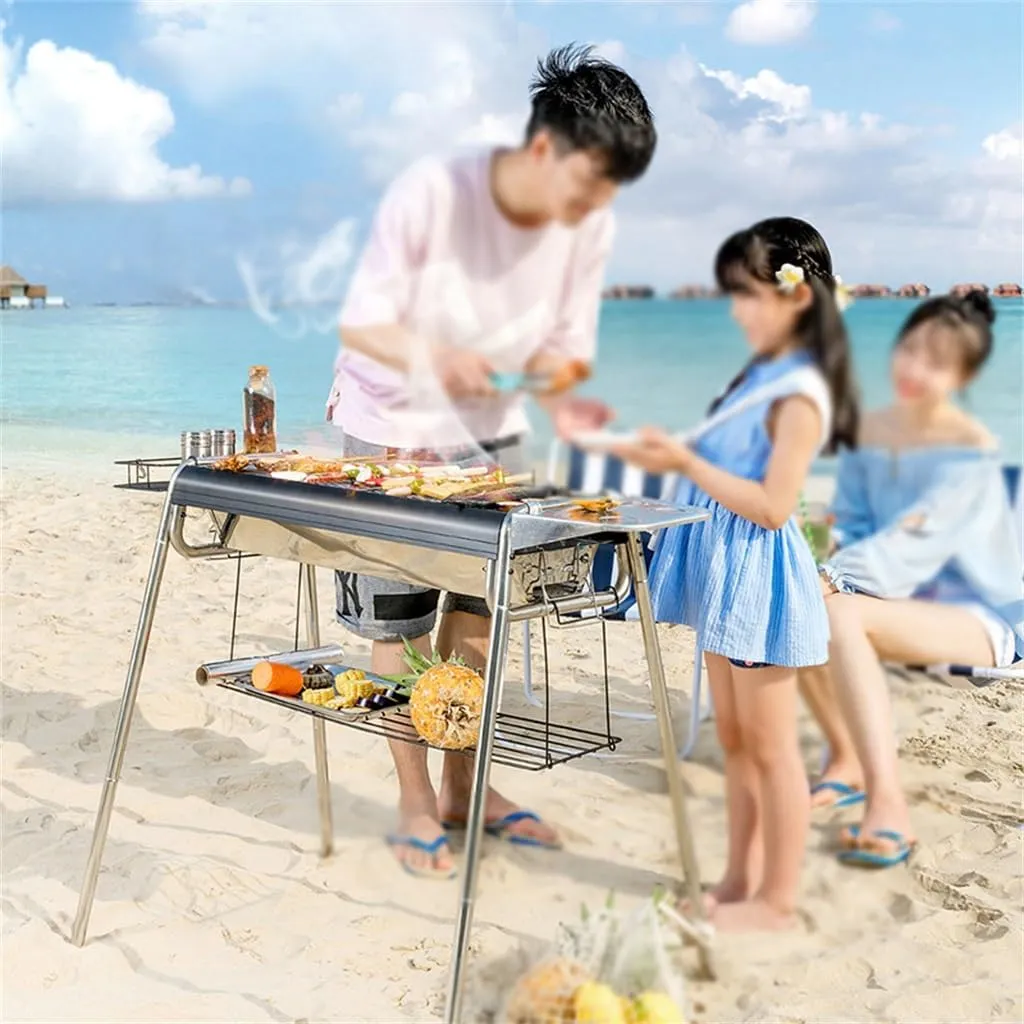 Complete Set of Thickened Barbecue Stove Home Stainless Steel Barbecue Rack Outdoor Charcoal