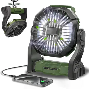 CONBOLA Portable Fan Rechargeable, 25400mAh Cordless Battery Powered Fan with LED Lantern, USB C Battery Operated for Travel Bedroom Home Camping Tent Office Beach Desk Fishing Table